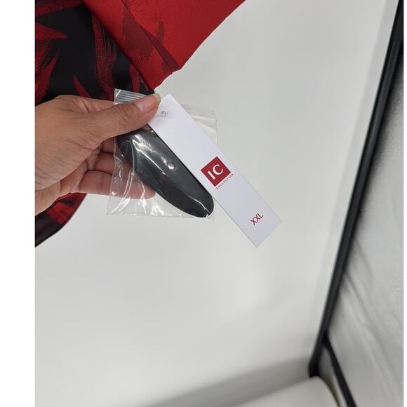 IC Collection Red 1-Button High Collar Jacket 3 quart sleeves size 2XL - Picture 3 of 8